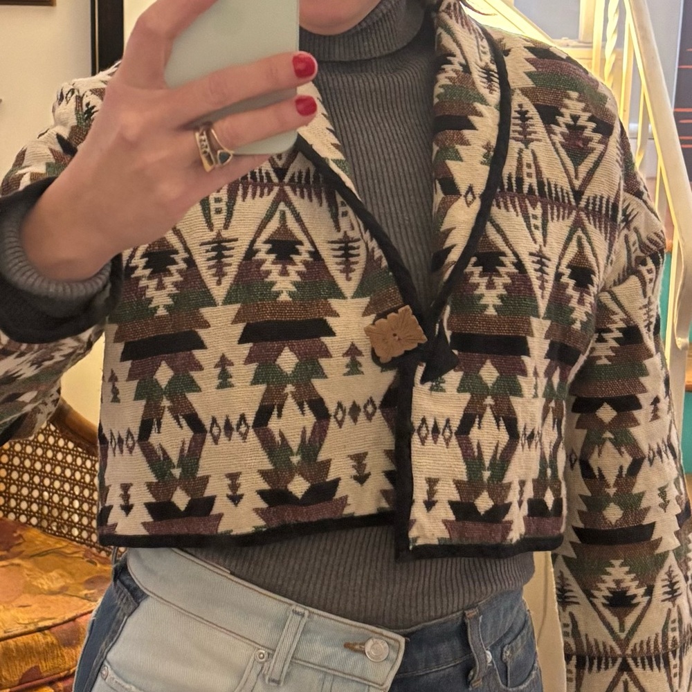 New Directions Multicolor Geometric Jacket VINTAGE